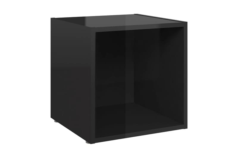 TV-bänk 4 st svart högglans 37x35x37 cm spånskiva - Svart - TV bänk & mediabänk