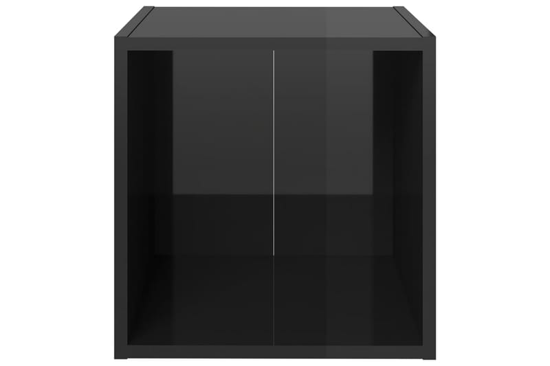 TV-bänk 4 st svart högglans 37x35x37 cm spånskiva - Svart - TV bänk & mediabänk