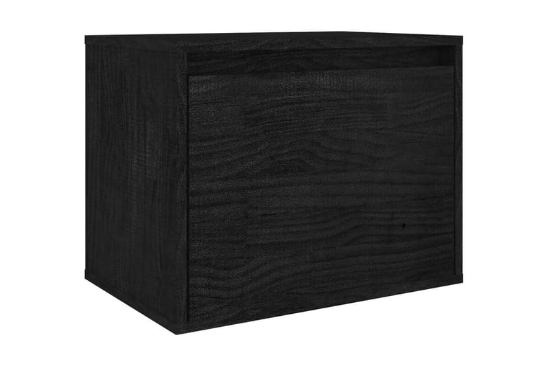 Tv-bänk 5 delar svart massiv furu - Svart - TV bänk & mediabänk