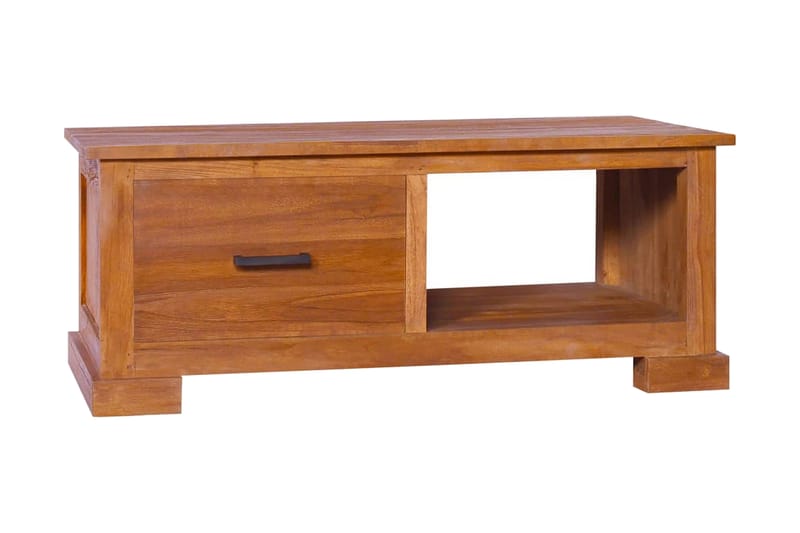 TV-bänk 90x50x37 cm massiv teak - Brun - TV bänk & mediabänk