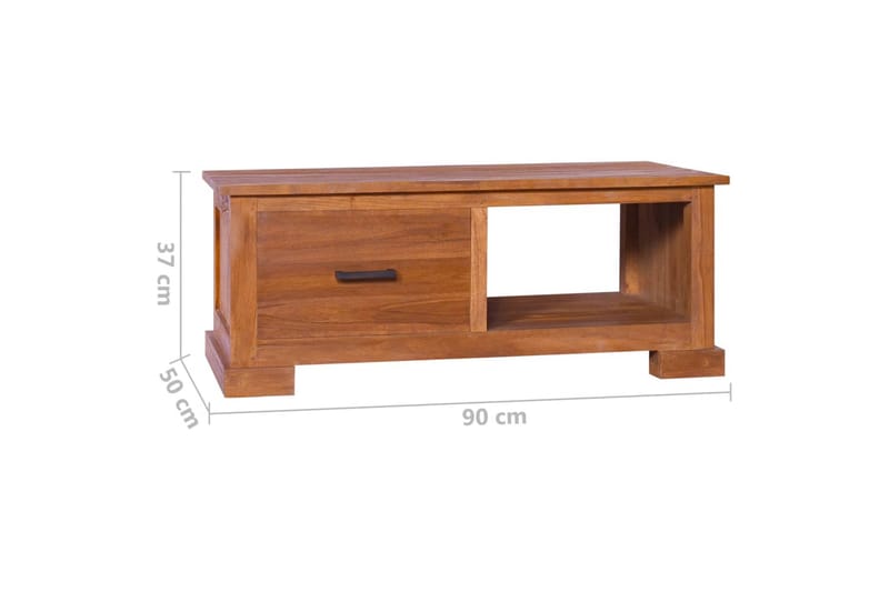 TV-bänk 90x50x37 cm massiv teak - Brun - TV bänk & mediabänk