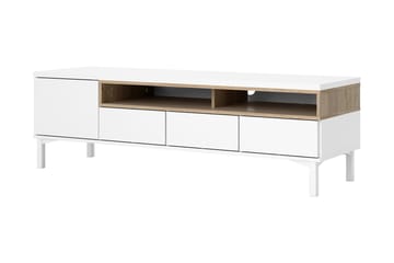 TV-bänk Abner 155,7 cm - Vit|Ek - Möbler - TV- & Mediamöbler - TV bänk & mediabänk