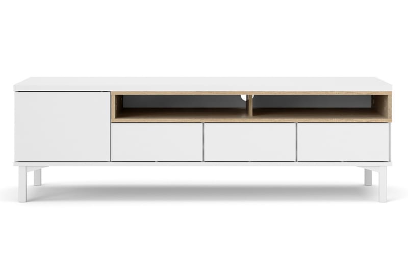 TV-bänk Abner 155,7 cm - Vit|Ek - Möbler - TV- & Mediamöbler - TV bänk & mediabänk
