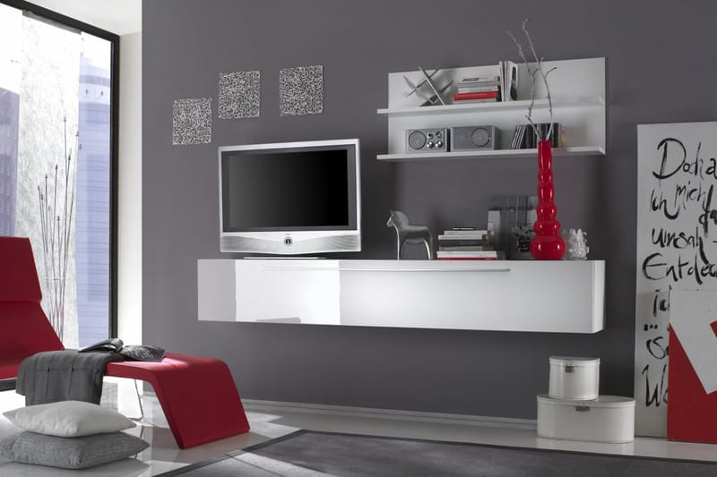 TV-bänk Acme 210 cm - Vit - Möbler - TV- & Mediamöbler - TV bänk & mediabänk