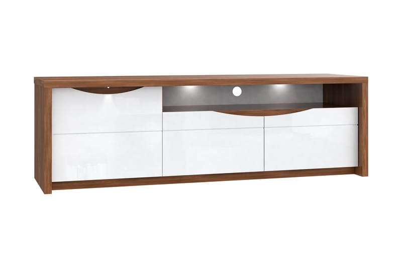 TV-Bänk Ajanel 189 cm - Brun|Vit - Möbler - TV- & Mediamöbler - TV bänk & mediabänk