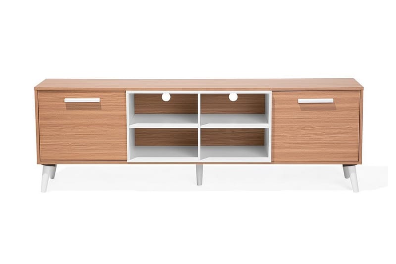 Tv-Bänk Alloa 40x180 cm - Vit/Brun - Möbler - TV- & Mediamöbler - TV bänk & mediabänk