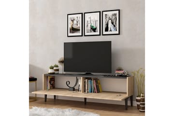 Tv-bänk Amdel 154 cm - Ljus Natur/Svart - Möbler - TV- & Mediamöbler - TV bänk & mediabänk