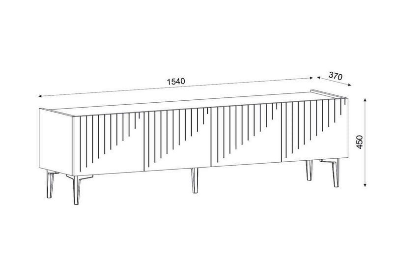 Tv-bänk Amdel 154 cm - Ljus Natur/Svart - Möbler - TV- & Mediamöbler - TV bänk & mediabänk
