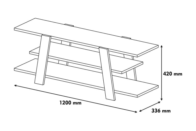 TV-Bänk Amtorp 120 cm - Brun|Gul - Möbler - TV- & Mediamöbler - TV bänk & mediabänk
