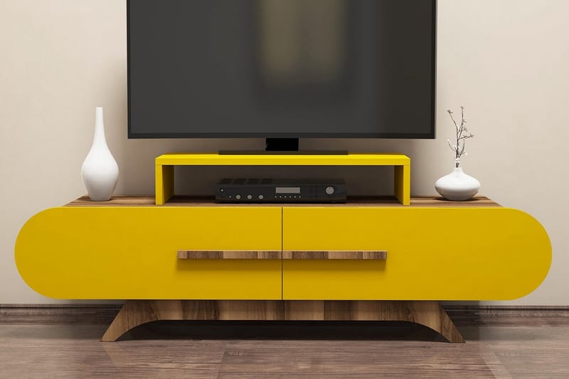 TV-Bänk Amtorp 145 cm - Brun|Gul - Möbler - TV- & Mediamöbler - TV bänk & mediabänk