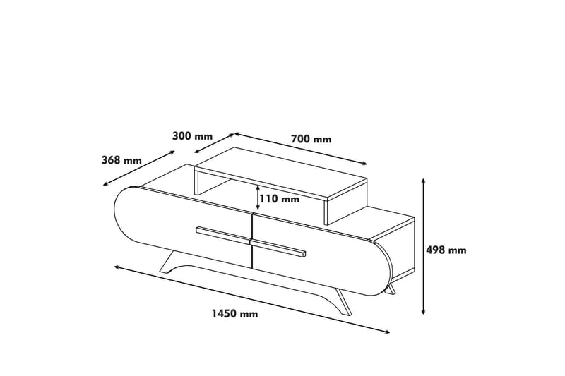 TV-Bänk Amtorp 145 cm - Brun|Vit - Möbler - TV- & Mediamöbler - TV bänk & mediabänk