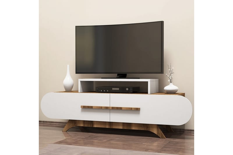 TV-Bänk Amtorp 145 cm - Brun|Vit - Möbler - TV- & Mediamöbler - TV bänk & mediabänk