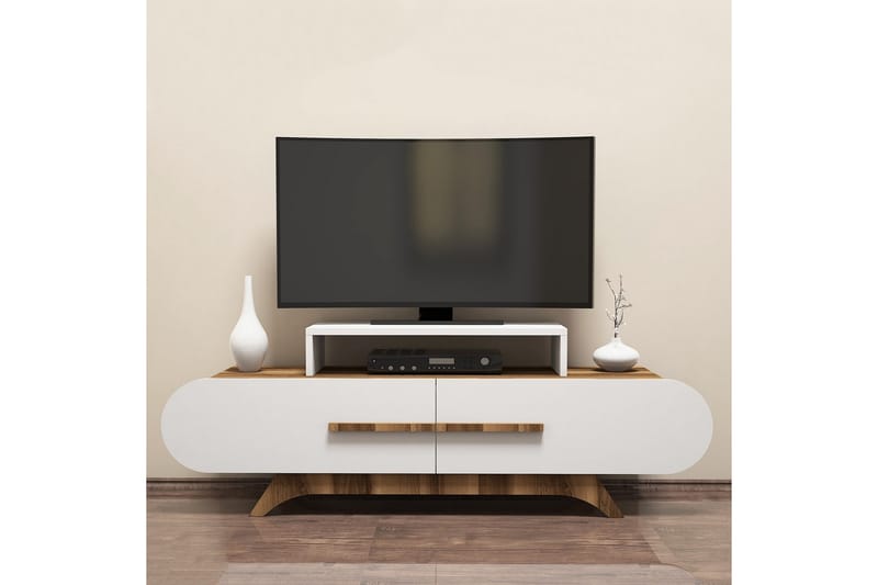 TV-Bänk Amtorp 145 cm - Brun|Vit - Möbler - TV- & Mediamöbler - TV bänk & mediabänk