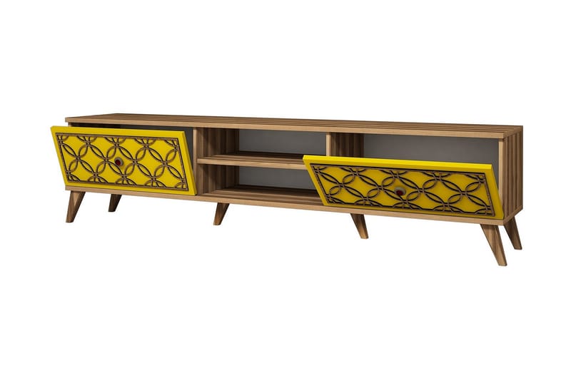 TV-Bänk Amtorp 180 cm - Brun|Gul - Möbler - TV- & Mediamöbler - TV bänk & mediabänk