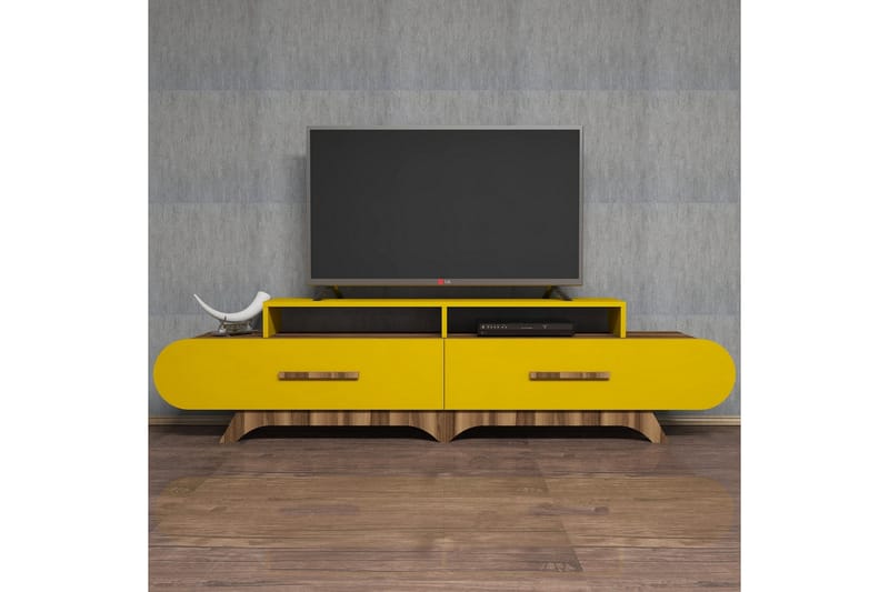 TV-Bänk Amtorp 205 cm - Brun|Gul - Möbler - TV- & Mediamöbler - TV bänk & mediabänk