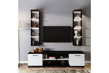 Tv-bänk Ancelle 180 cm - Svart/Vit - Möbler - TV- & Mediamöbler - TV bänk & mediabänk