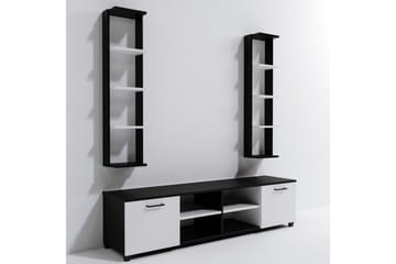 Tv-bänk Ancelle 180 cm - Svart/Vit - Möbler - TV- & Mediamöbler - TV bänk & mediabänk