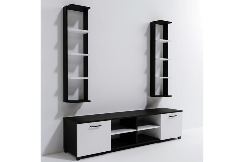 Tv-bänk Ancelle 180 cm - Svart/Vit - Möbler - TV- & Mediamöbler - TV bänk & mediabänk