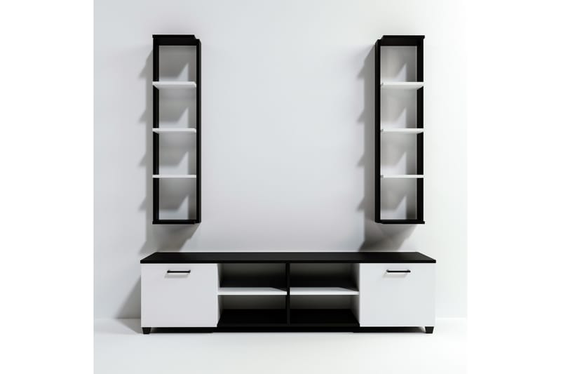 Tv-bänk Ancelle 180 cm - Svart/Vit - Möbler - TV- & Mediamöbler - TV bänk & mediabänk