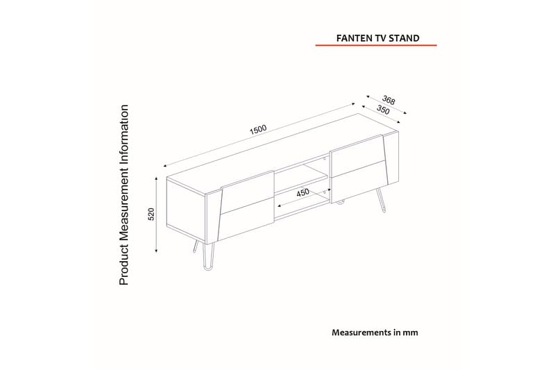 Tv-bänk Arrien 150 cm - Natur/Antracit - TV bänk & mediabänk