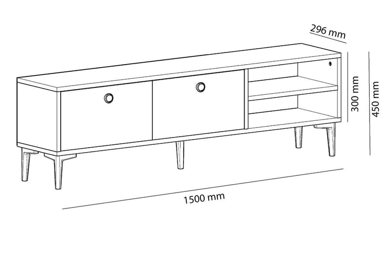 Tv-bänk Asshai 150 cm - Ljus Natur - TV bänk & mediabänk