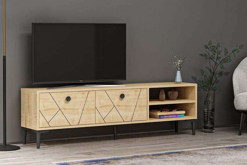 Tv-bänk Asshai 150 cm - Ljus Natur - TV bänk & mediabänk