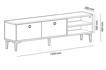 Tv-bänk Asshai 150 cm - Vit - Möbler - TV- & Mediamöbler - TV bänk & mediabänk