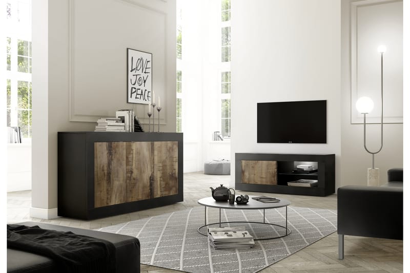Tv-bänk Astal 43x140 cm Natur/Svart - LC SPA - Möbler - TV- & Mediamöbler - TV bänk & mediabänk
