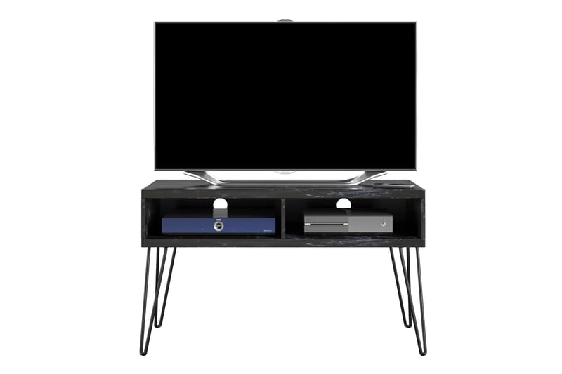 Tv-bänk Athena 107x50 cm Svart/Marmormönster - Novogratz - Möbler - TV- & Mediamöbler - TV bänk & mediabänk