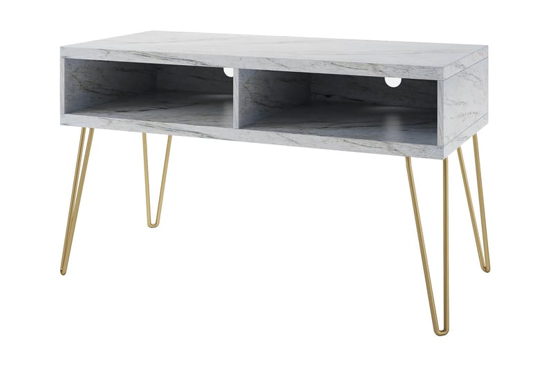 Tv-bänk Athena 107x50 cm Vit/Marmormönster - Novogratz - Möbler - TV- & Mediamöbler - TV bänk & mediabänk