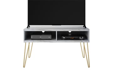 Tv-bänk Athena 107x50 cm Vit/Marmormönster - Novogratz - Möbler - TV- & Mediamöbler - TV bänk & mediabänk