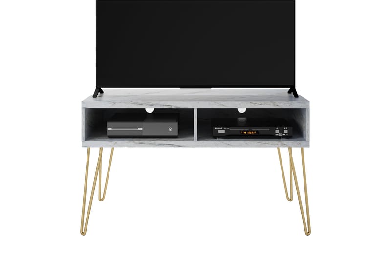 Tv-bänk Athena 107x50 cm Vit/Marmormönster - Novogratz - Möbler - TV- & Mediamöbler - TV bänk & mediabänk
