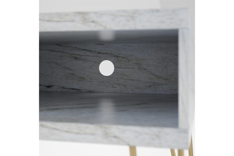 Tv-bänk Athena 107x50 cm Vit/Marmormönster - Novogratz - Möbler - TV- & Mediamöbler - TV bänk & mediabänk