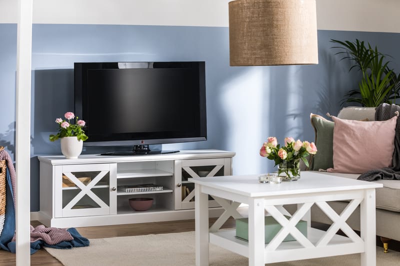 TV-bänk Aveza 150 cm - Matt Vit - Möbler - TV- & Mediamöbler - TV bänk & mediabänk