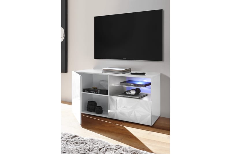 TV-bänk Ayaka 122 cm - Vit - Möbler - TV- & Mediamöbler - TV bänk & mediabänk