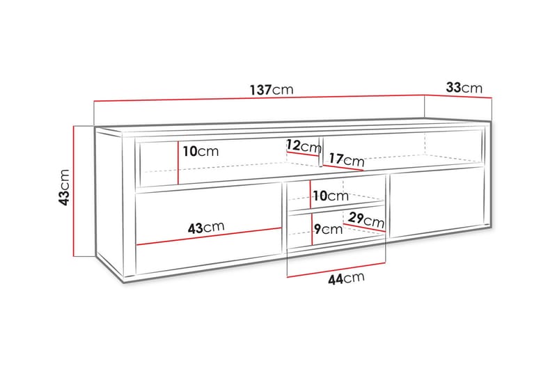TV-bänk Bangoralla 137 cm - Ek - Möbler - TV- & Mediamöbler - TV bänk & mediabänk