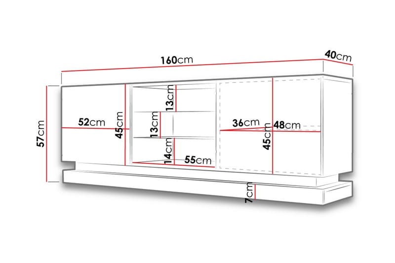 Tv-bänk Barjols 160 cm - Svart - Möbler - TV- & Mediamöbler - TV bänk & mediabänk
