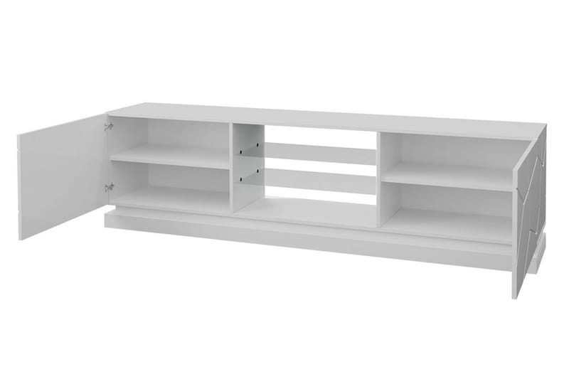 Tv-bänk Barjols 200 cm - Vit Högglans - Möbler - TV- & Mediamöbler - TV bänk & mediabänk