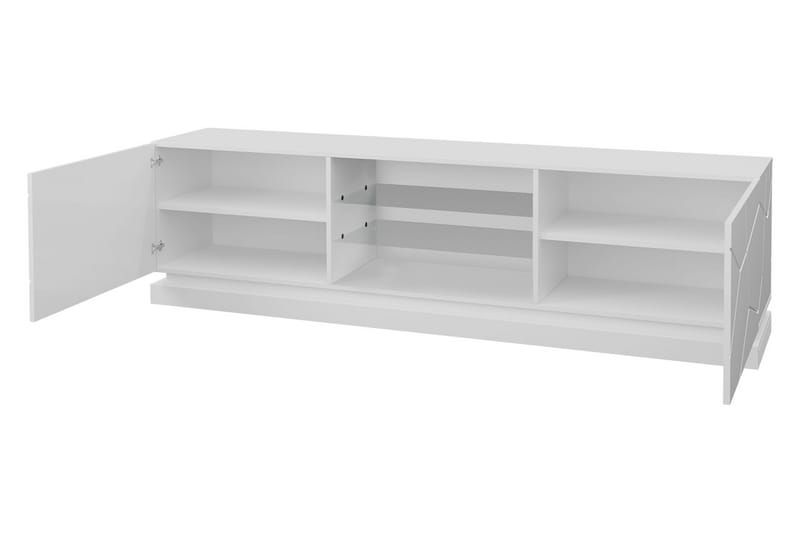 TV-bänk Barjols 40x200 cm - Vit/Högglans - Möbler - TV- & Mediamöbler - TV bänk & mediabänk