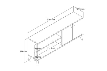 Tv-bänk Barler 138 cm - Natur - Möbler - TV- & Mediamöbler - TV bänk & mediabänk