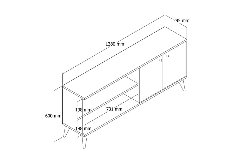 Tv-bänk Barler 138 cm - Natur - Möbler - TV- & Mediamöbler - TV bänk & mediabänk