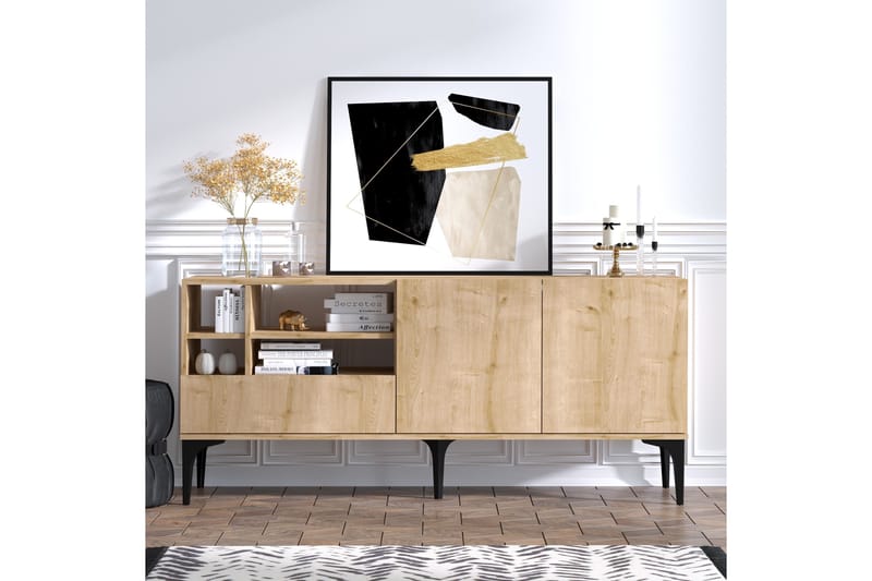 Tv-bänk Barranca 80 cm - Natur/Vit - Möbler - TV- & Mediamöbler - TV bänk & mediabänk