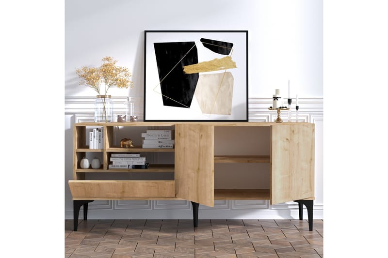 Tv-bänk Barranca 80 cm - Natur/Vit - Möbler - TV- & Mediamöbler - TV bänk & mediabänk