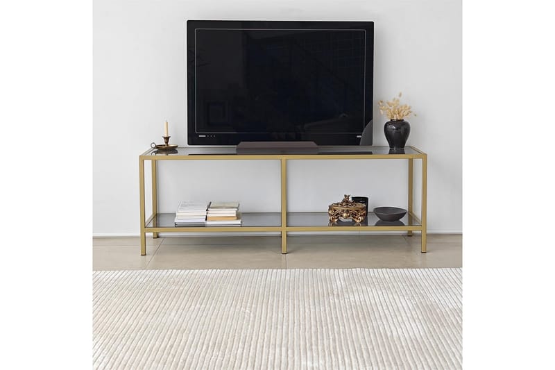 Tv-bänk Basico 130 cm - Guld - TV bänk & mediabänk