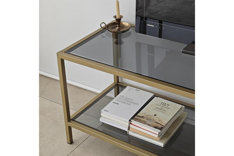 Tv-bänk Basico 130 cm - Guld - Möbler - TV- & Mediamöbler - TV bänk & mediabänk