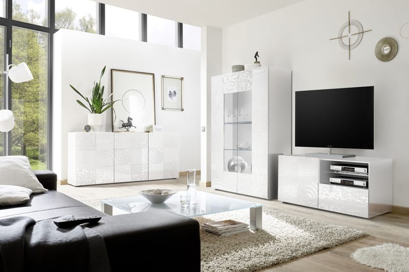 TV-bänk Bayoner 122 cm - Vit - Möbler - TV- & Mediamöbler - TV bänk & mediabänk