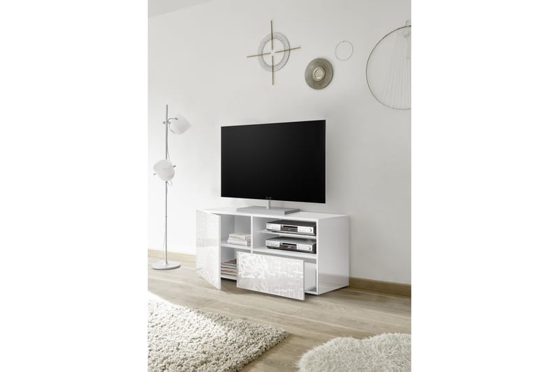 TV-bänk Bayoner 122 cm - Vit - Möbler - TV- & Mediamöbler - TV bänk & mediabänk