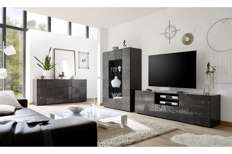TV-bänk Bayoner 181 cm - Grå - Möbler - TV- & Mediamöbler - TV bänk & mediabänk
