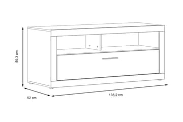 Tv-bänk Belchin 138 cm - Grå/Vit - Möbler - TV- & Mediamöbler - TV bänk & mediabänk