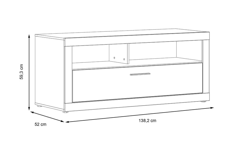 Tv-bänk Belchin 138 cm - Grå/Vit - TV bänk & mediabänk